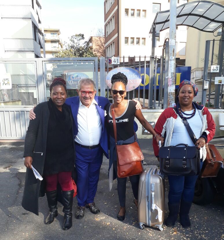 Arriving at hotel in Rome